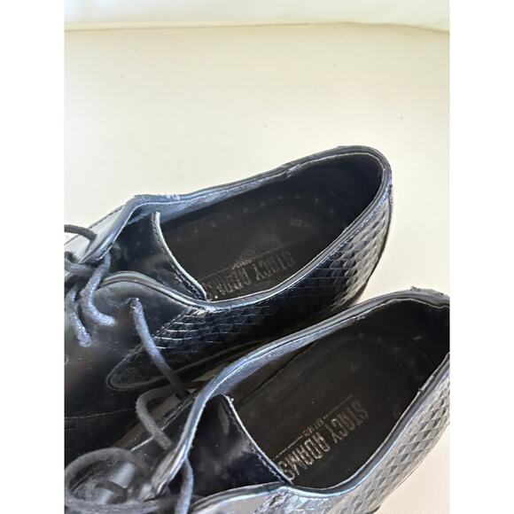 Stacy Adams Mens Lace Up Oxfords 8 Black Leather Derby Brogue Dress Shoes - Picture 5 of 8